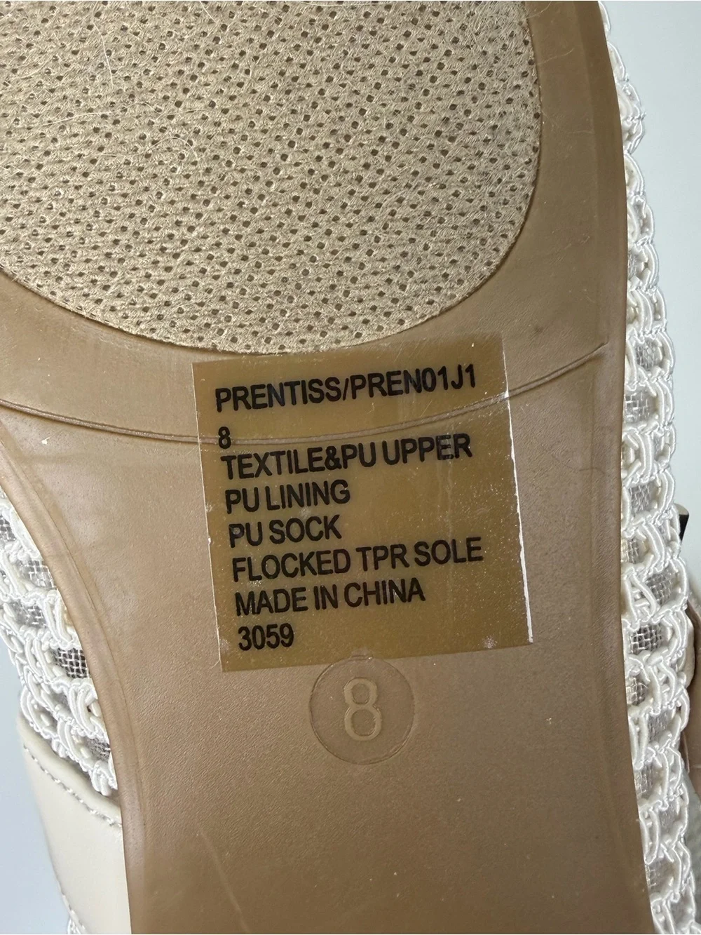 Madden‎ Girl Women's Beige Woven Buckle Mary Jane Flats Size 8